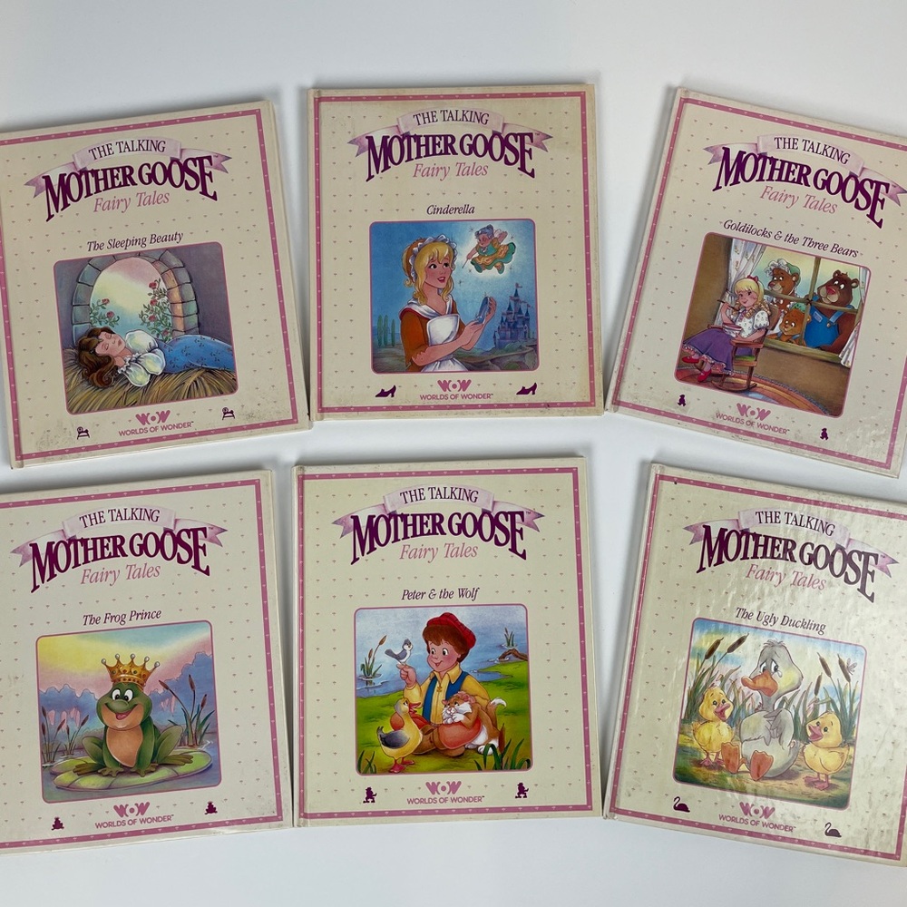 The Talking Mother Goose Fairy Tales 5 BOOKS ONLY Worlds Of Wonder 1986 Vintage